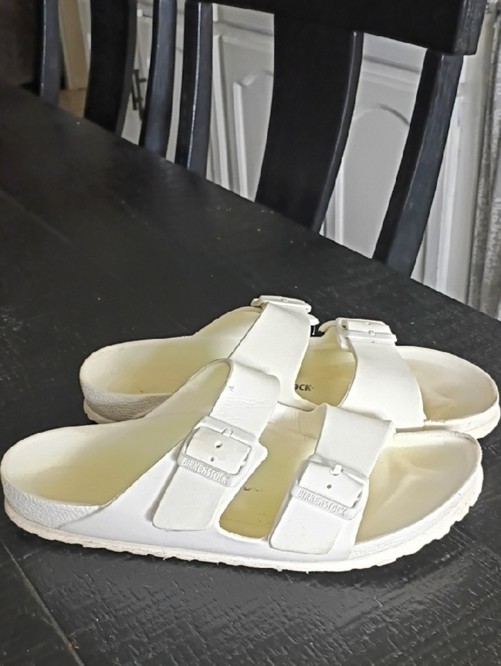 Birkenstock Women White Double-Strap Slide Sandals